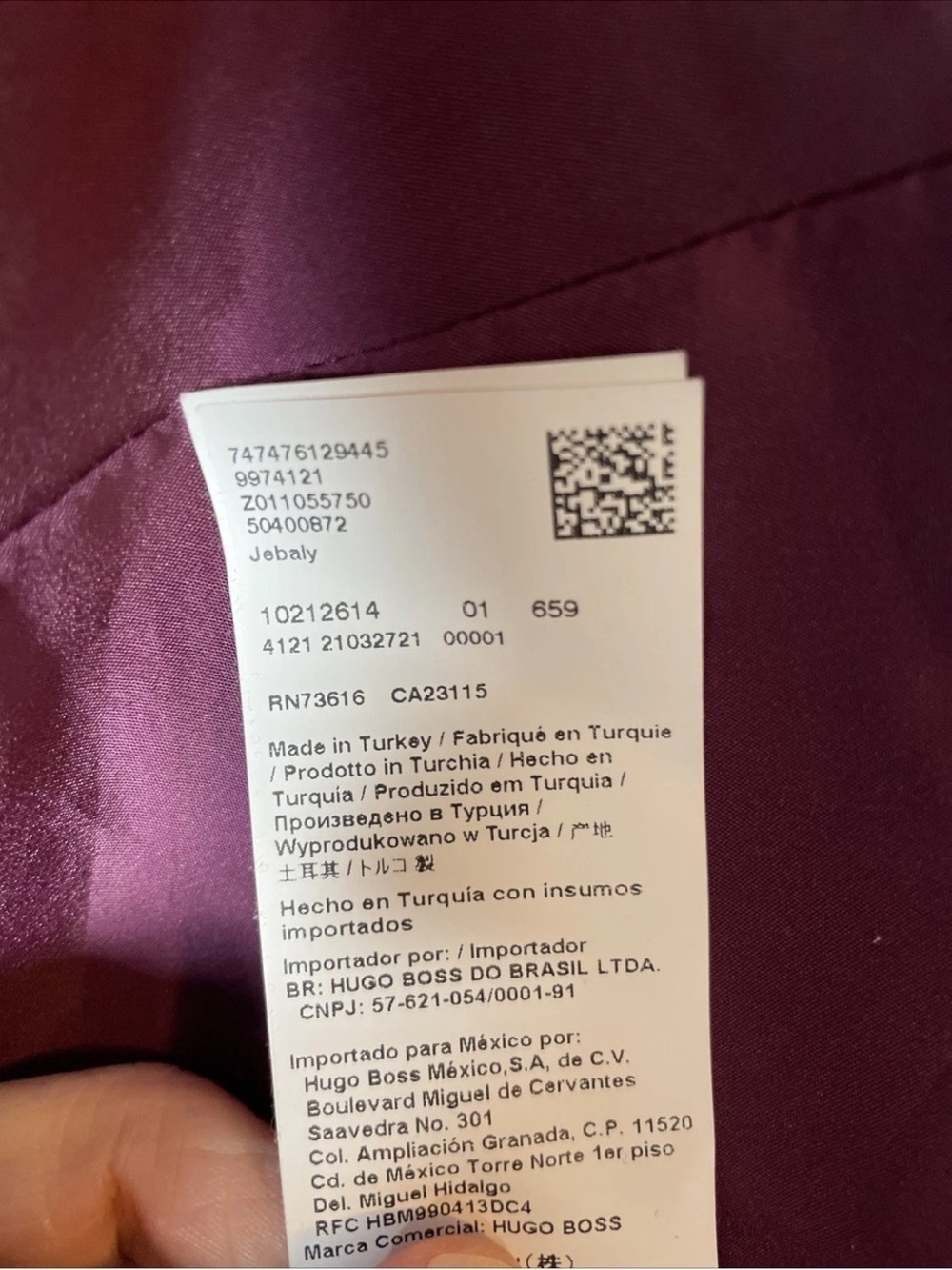 Hugo Boss Jebaly Wool Button Down Blazer In Dark Berry Size 6 Modern Minimalist - Picture 8 of 9